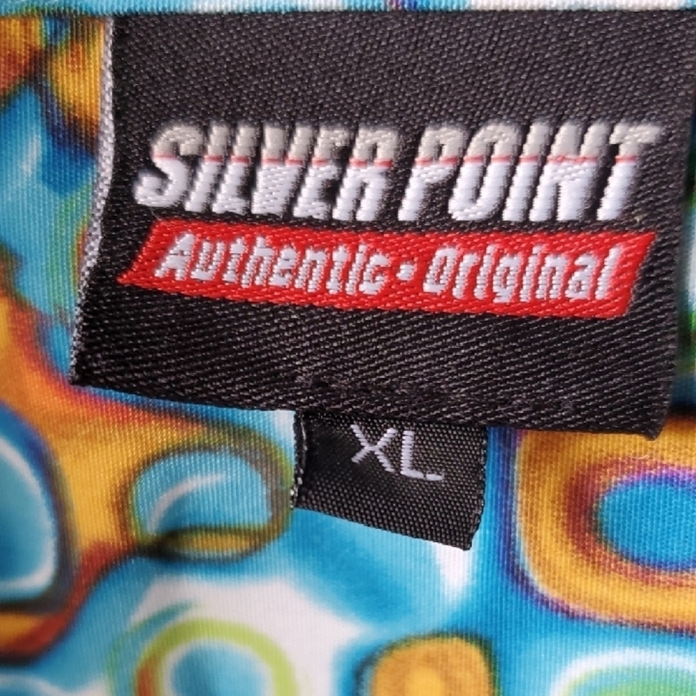 Silver POINT Authentic Original Graphic Ss Button Down Shirt XL - Picture 2 of 10